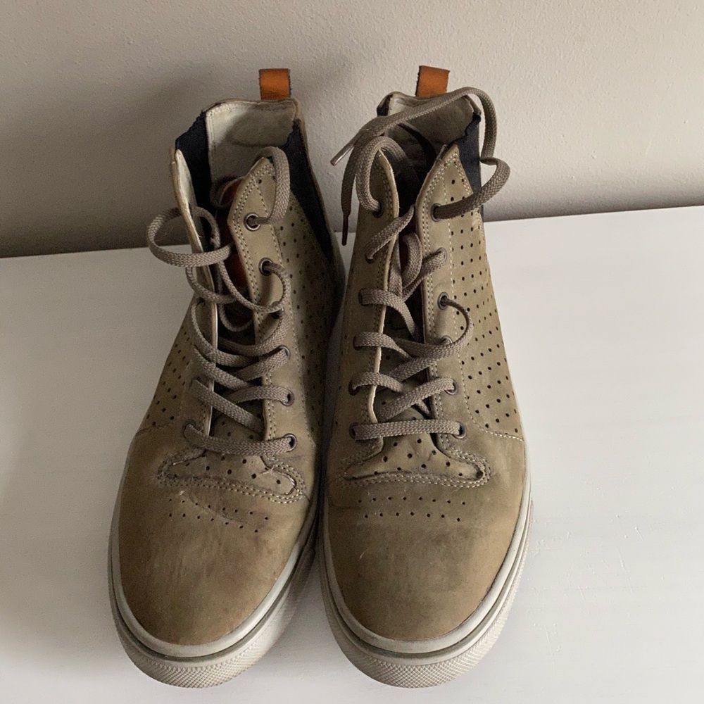 2 for $50 Hi-Top military green sneakers